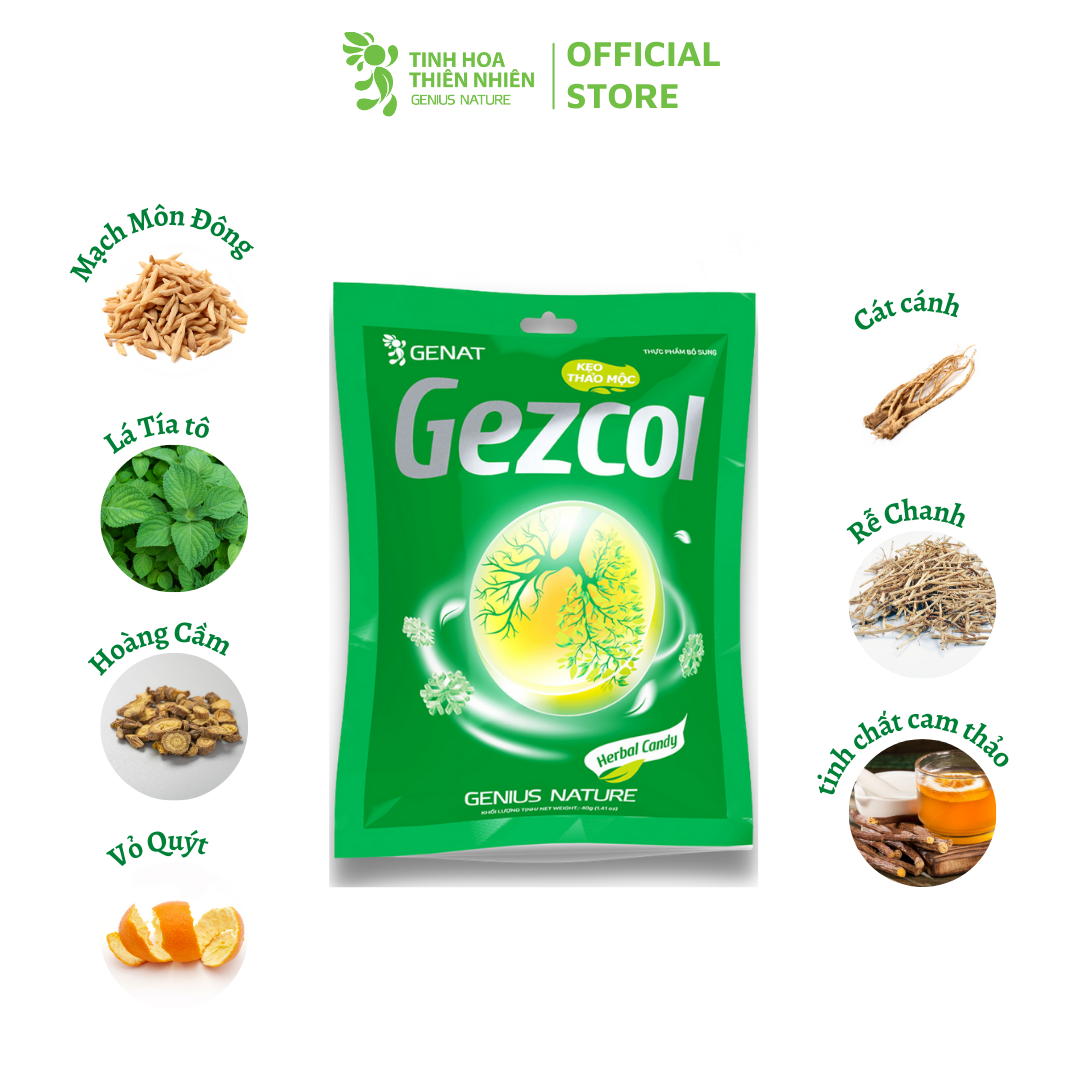 Kẹo thảo mộc Gezcol (Túi 20 viên) - Genat