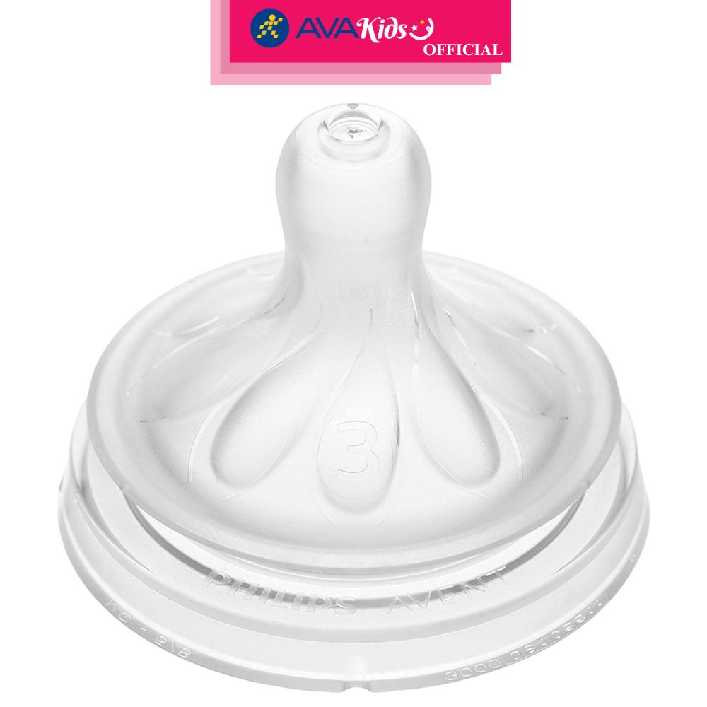 Bộ 2 núm ti Philips Avent SCY963/02 cổ rộng size 3 (1 - 3 tháng) - Hàng Chính Hãng