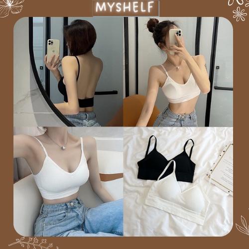 M65. Áo bra nữ 2 dây tập gym chữ U hở lưng, áo ngực không gọng nâng ngực gợi cảm co giãn mẫu BIGU