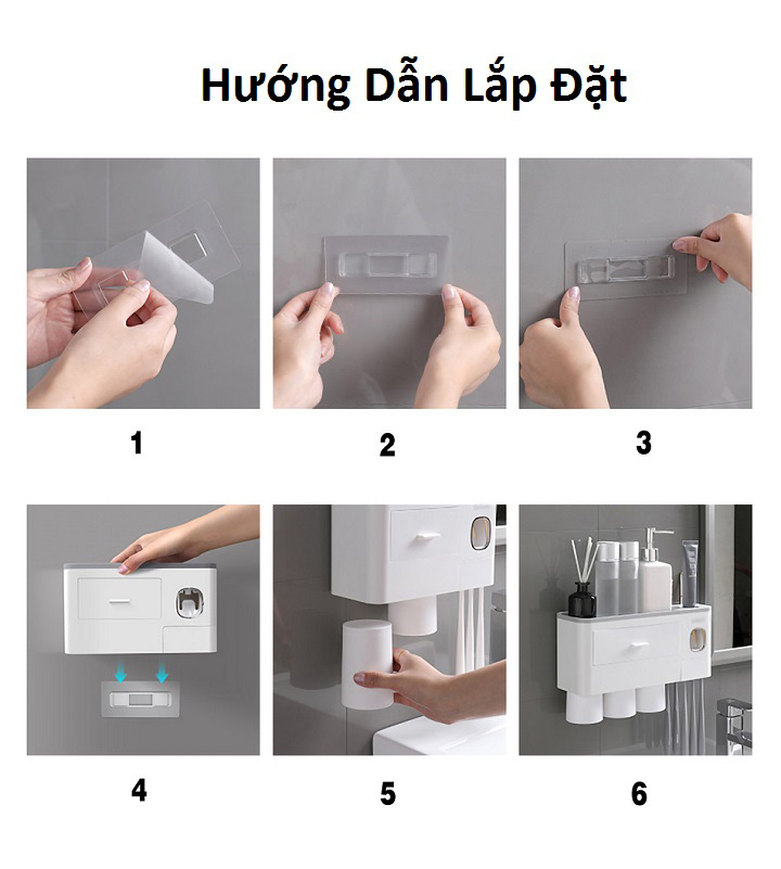 KỆ TREO BÀN CHẢI ĐÁNH RĂNG, TÍCH HỢP ĐỒ LẤY KEM THÔNG MINH MÀU ĐEN-TRẮNG VÀ XÁM -TRẮNG