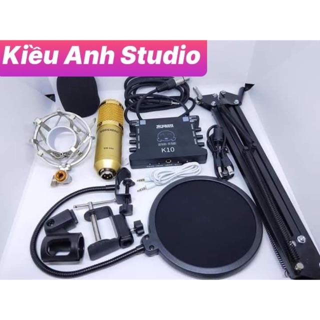 Combo mic thu âm livstream BM 900 và suondcard K10 cực đỉnh