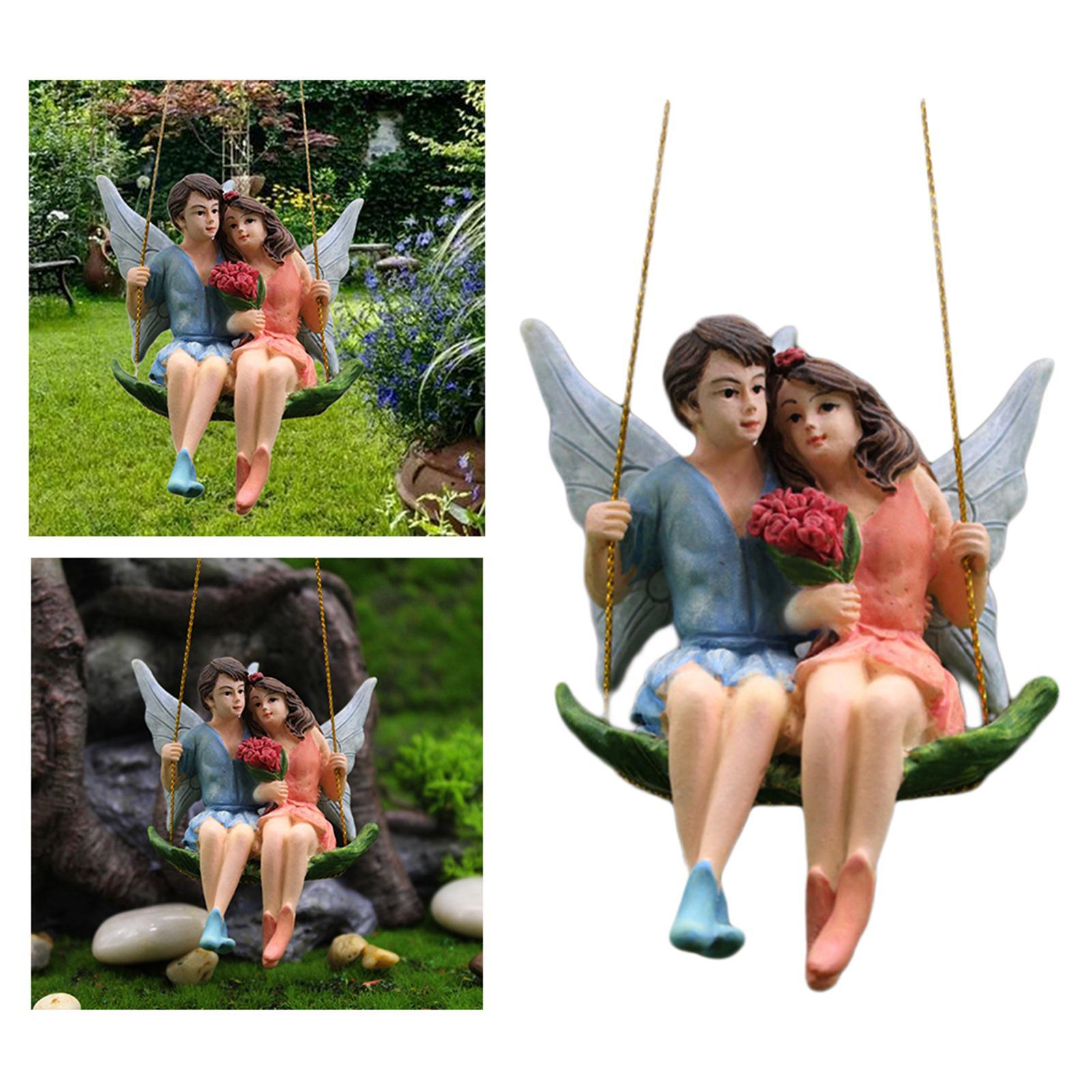 Romantic Couple Fairy Figurines Resin Statue Outdoor Garden Yard Patio Decor