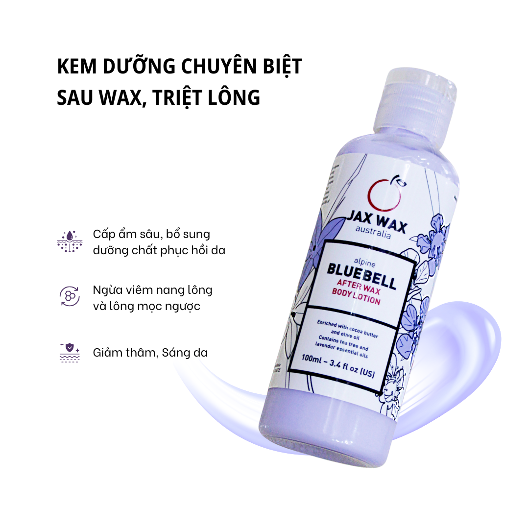 Kem dưỡng chuyên biệt sau waxing, triệt lông Jax Wax Bluebell