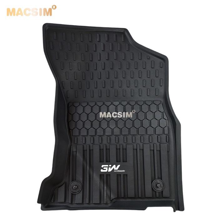 Thảm lót sàn xe ô tô Toyota Hilux 2020 - nay Nhãn hiệu Macsim 3W chất liệu nhựa TPE đúc khuôn cao cấp - màu đen