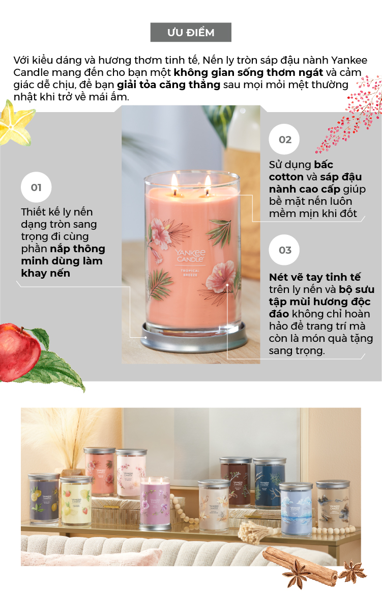 Nến ly tròn sáp đậu nành Yankee Candle size L (567g) - Sun &amp; Sand