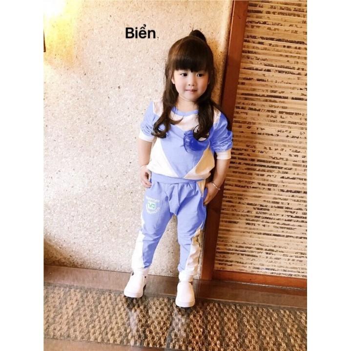 Bộ bé gái tay dài ấm áp mùa mưa phối màu cực xinh