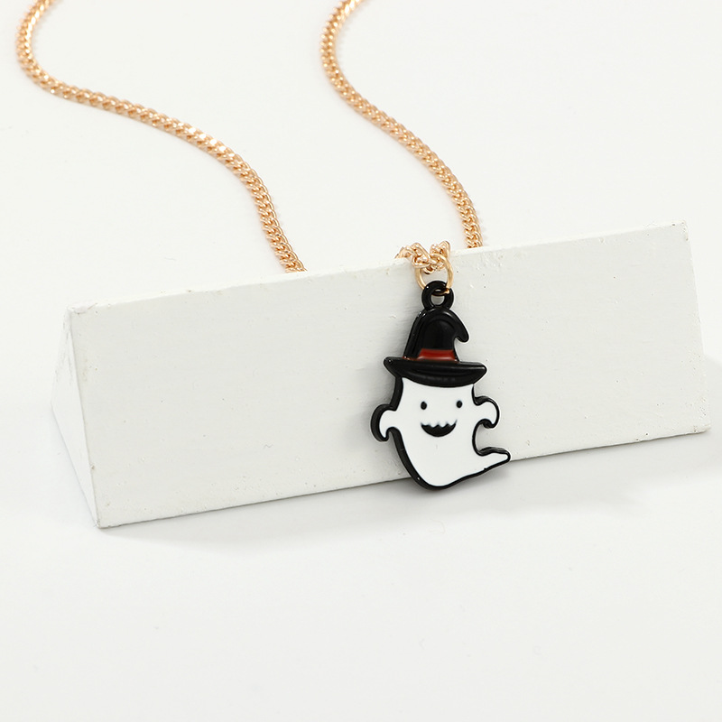 Dây chuyền vòng cổ Ma trắng đội mũ Halloween siêu cool