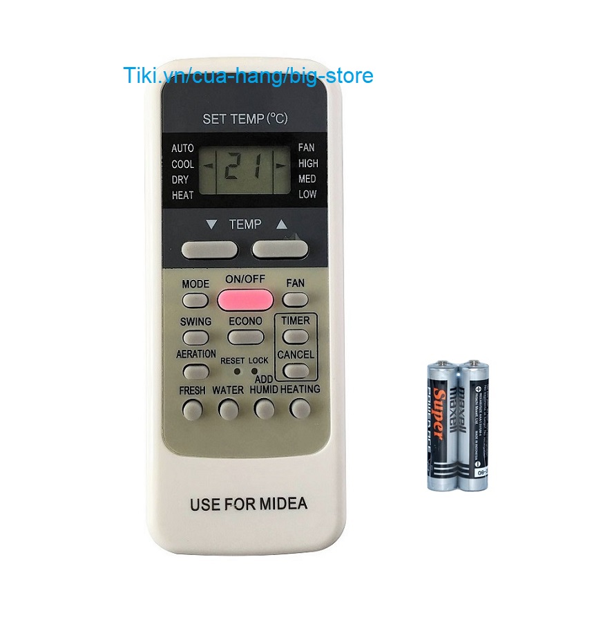 Remote Dành Cho Máy Lạnh Midea Điều Khiển Điều Hòa Inverter MSAF-10CRDN8 Kèm Pin