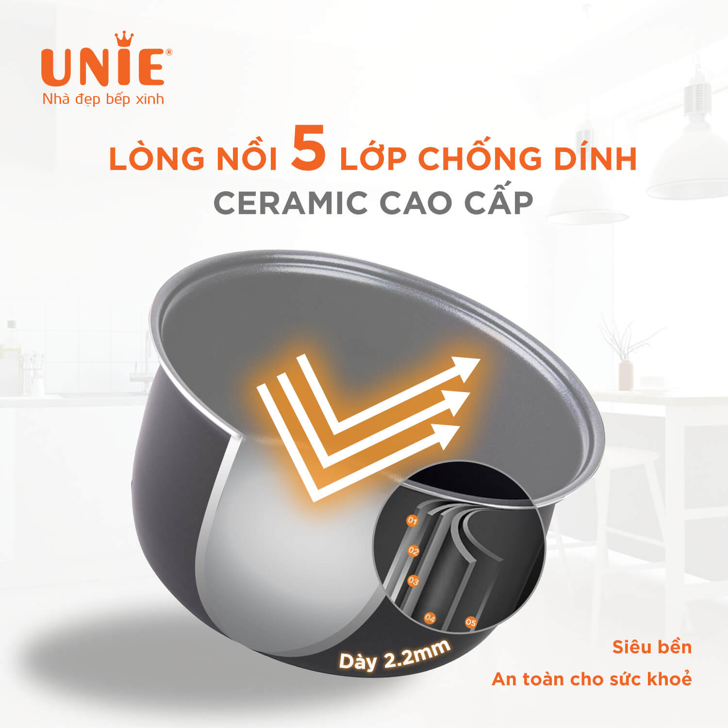 Nồi Áp Suất Điện  Đa Năng  Cao Cấp UNIE UPC5081Y Tiêu Chuẩn Đức Thiết Kế Sang Trọng Tích Hợp 7 Chức Năng Nấu Công Suất 900 W - Hàng Chính Hãng