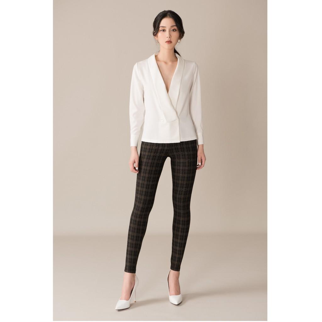 Quần legging nữ co giãn họa tiết kẻ 2NDDATE TR008MBC