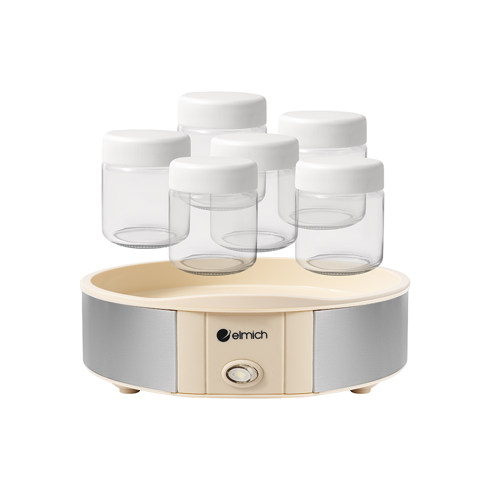 Máy Làm Sữa Chua Elmich YME0298 15W, Hàng Chính Hãng, Điều Khiển Cơ, 7 Hũ Thủy Tinh 200ml - JoyMall