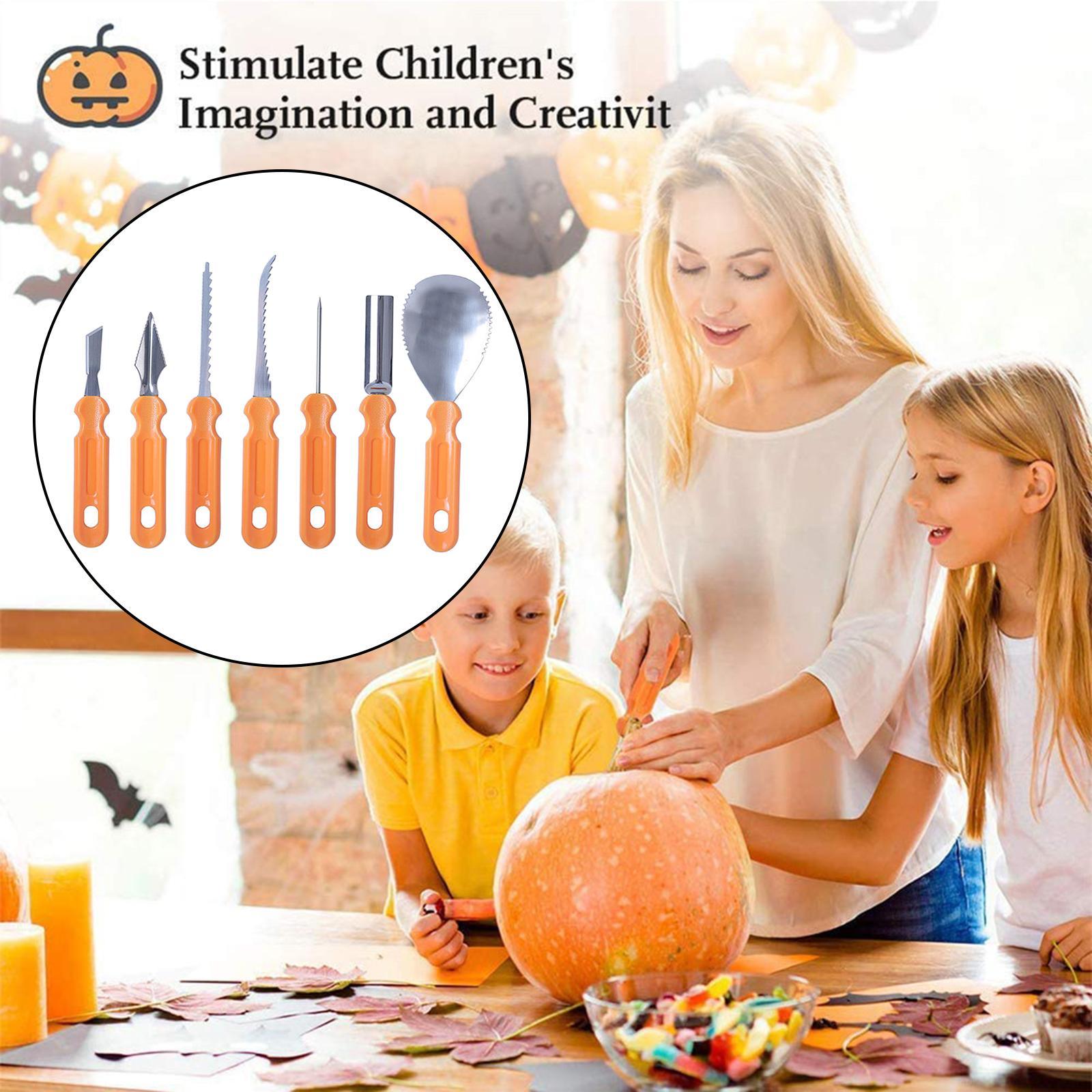 7 Pieces/10 Pieces Precision Halloween Pumpkin Carving Knife Kit for DIY Making Pumpkin Grimace Pattern Cutting