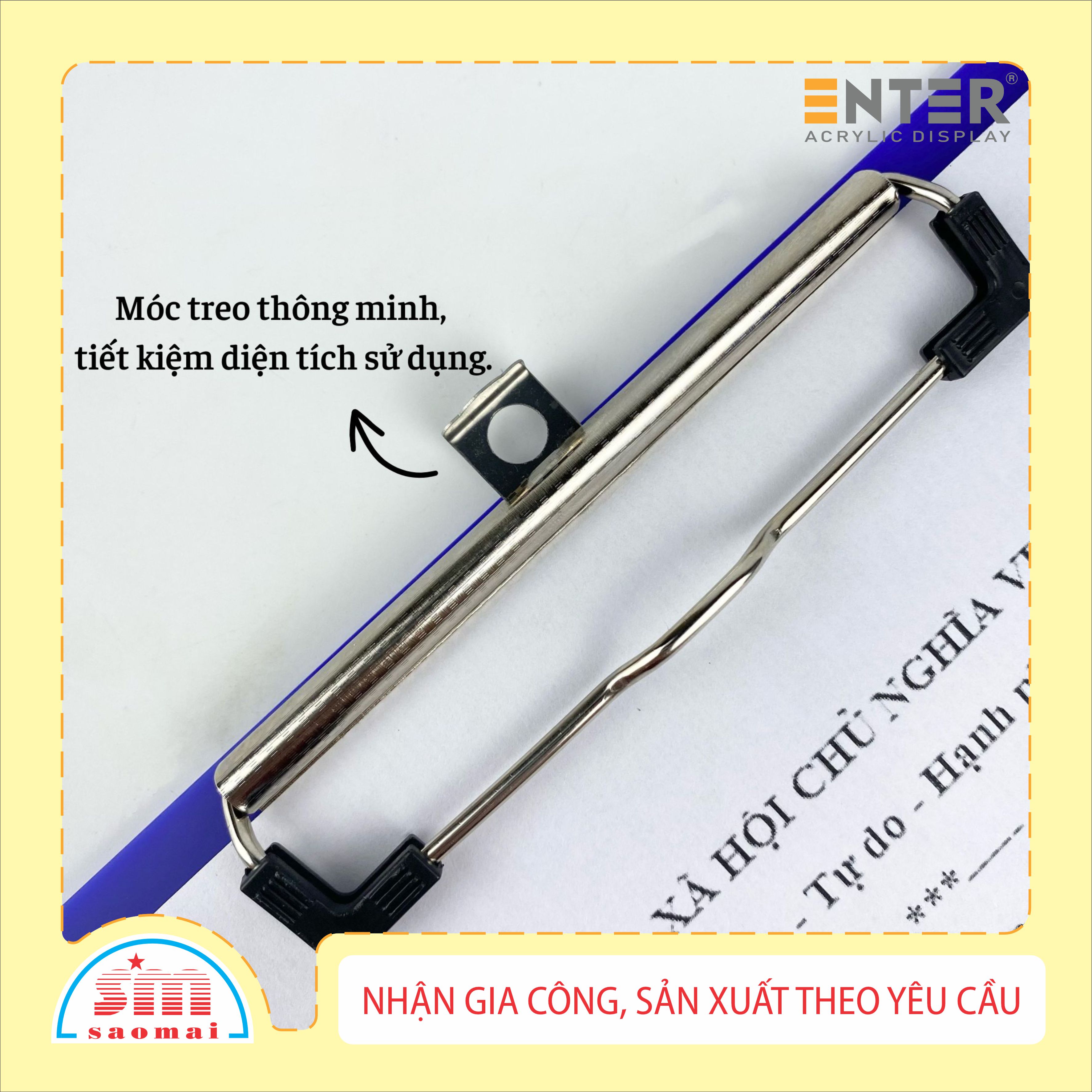 Bìa trình ký mica Enter G03-N 21.5x16.5cm A5 ngang