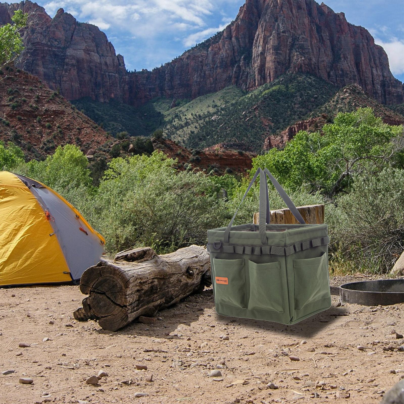 Outdoor Folding Storage Box Camping Tool Bag Green