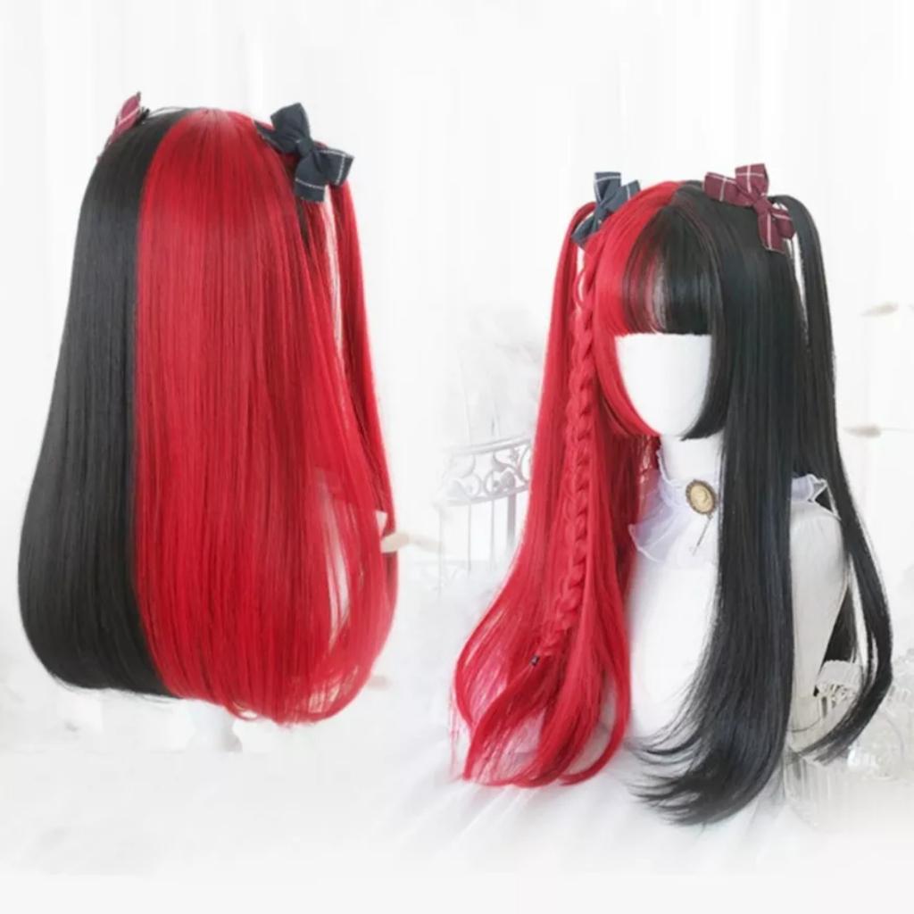 [Sẵn] Wig/tóc giả teen nửa đen nửa màu hot trend cá tính siêu đẹp - Nguyên đầu lolita [Miu Cosplay