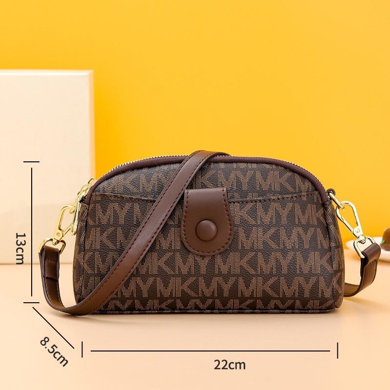 Ví dài nữ cầm tay kèm dây đeo chéo túi clutch da PU họa tiết monogram thời trang vintage đẹp sang trọng Y2962