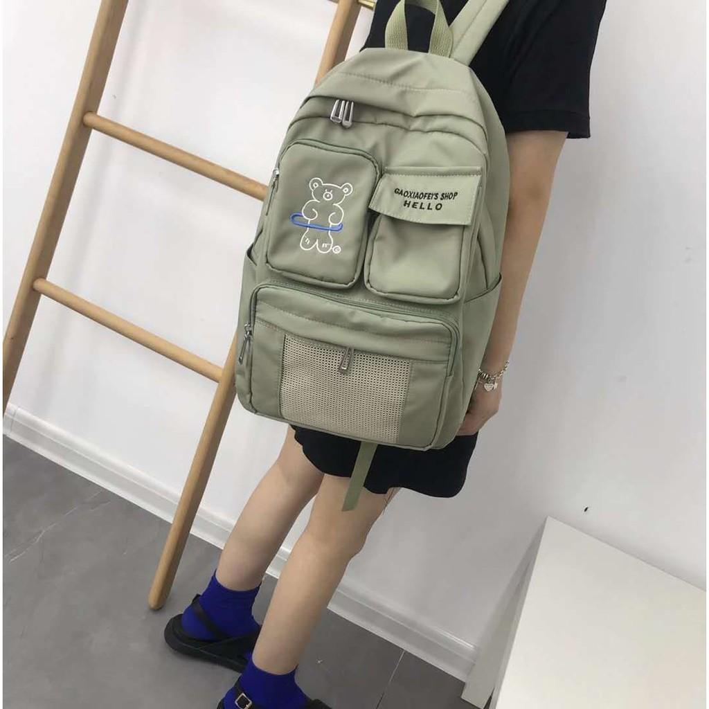 Ba lô gấu pha lưới hàng quag châu cao câp B033