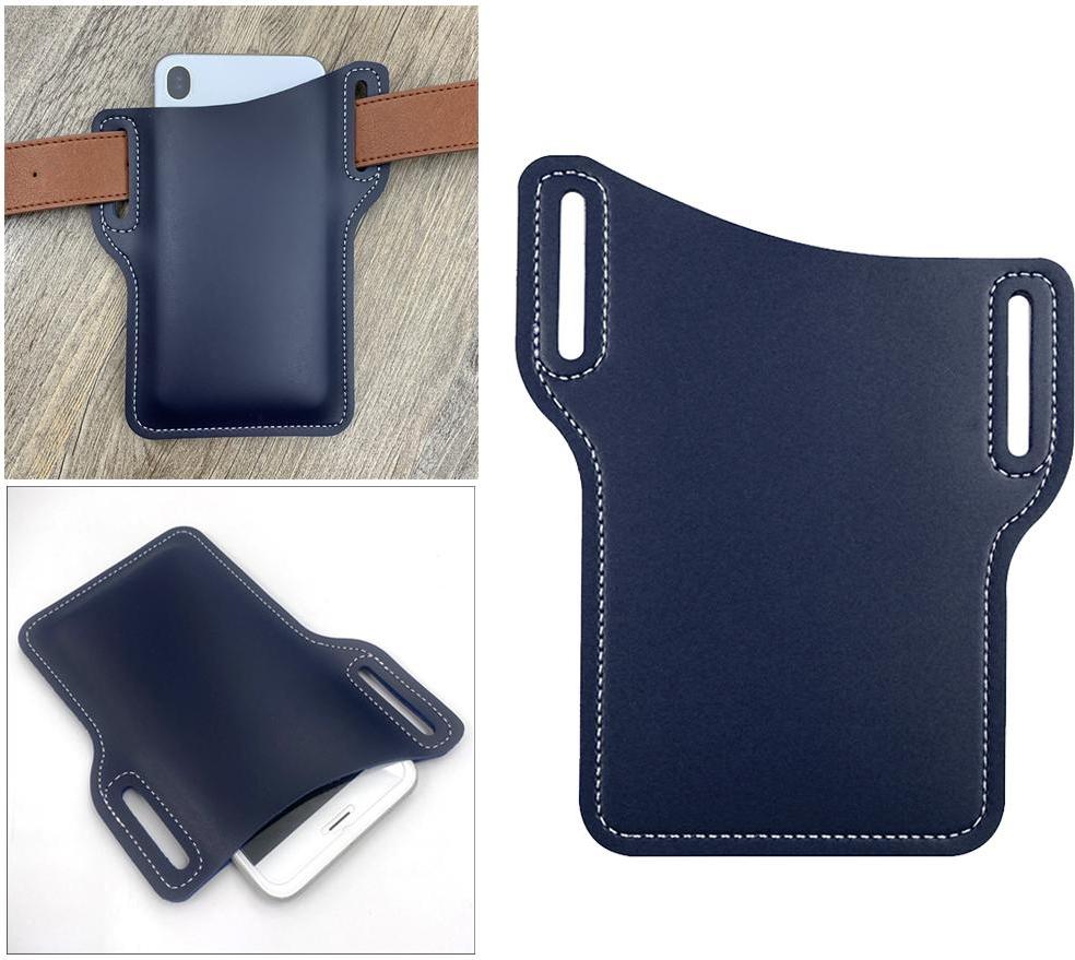 Men Waist Phone Bag PU Loop Holster Pouchs Belt Multipurpose Carrying Case