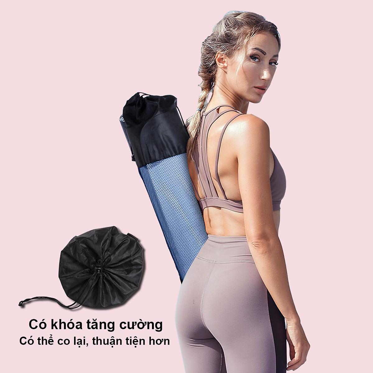 Thảm Tập Yoga Định Tuyến TPE cao cấp tặng kèm túi đựng - 2 Lớp Chống Trượt 8mm