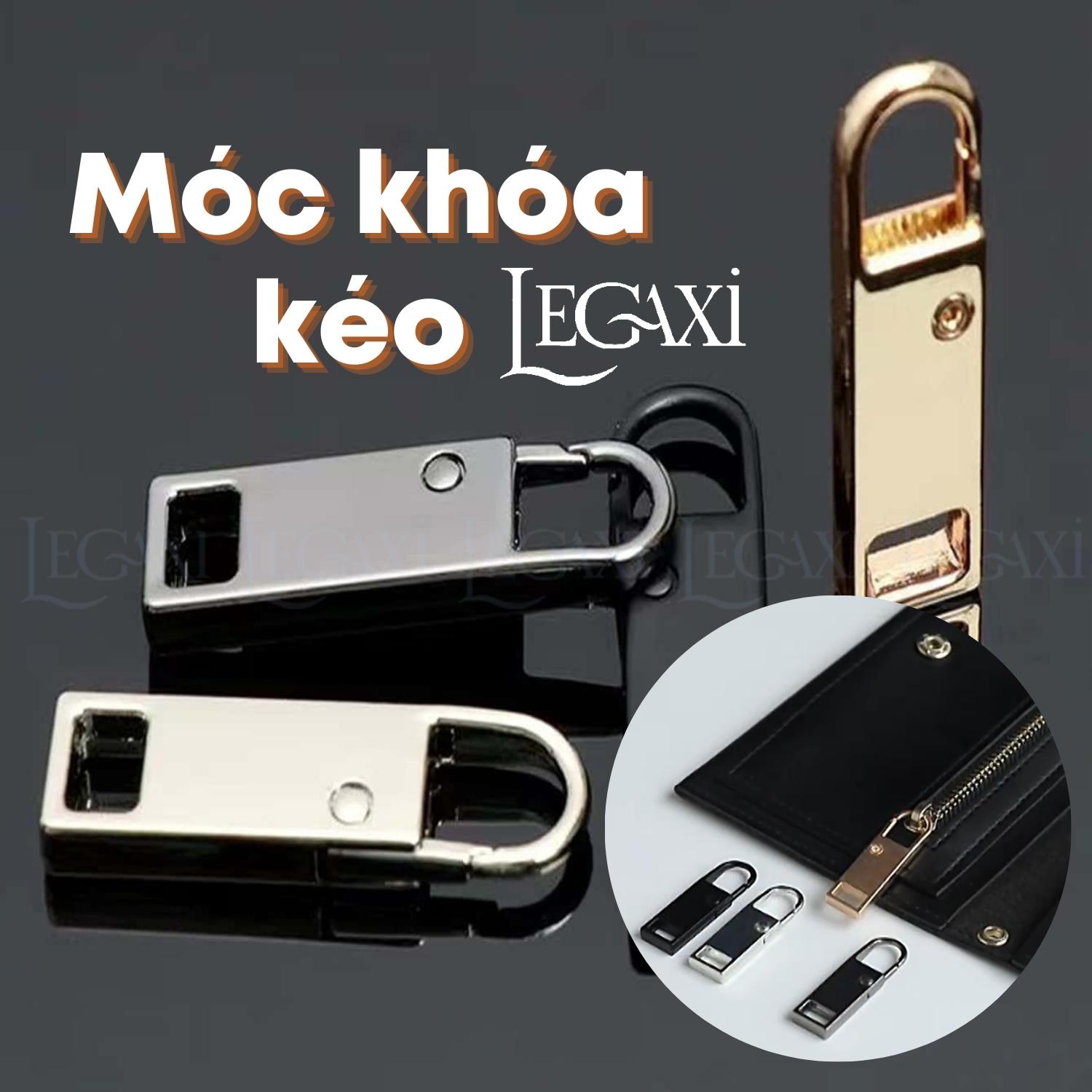 Móc khóa zip kéo Đầu dây khóa kéo kim loại đồng đen thay thế cho balo túi xách vali áo khoác quần Legaxi