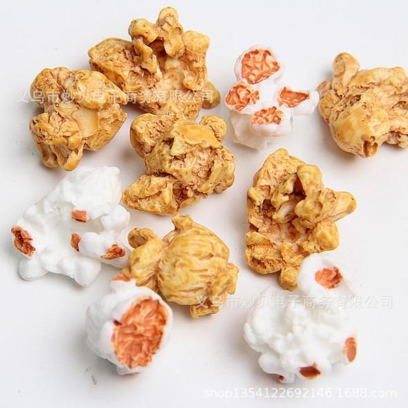 Chuyên Charm * Charm mô hình bỏng ngô, bắp rang bơ Popcorn trang trí nhà búp bê, tiểu cảnh, móc chìa khóa, DIY