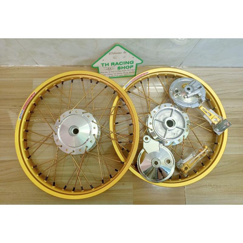 BÁNH CĂM CHO XE WAVE DREAM CUB THẮNG ĐÙM NIỀNG NHÔM YOKO THÁI LAN ĐÙM MA CROM CĂM VÀNG CHÂN ĐEN ĐÃ RÚT CĂM GẮN VỪA NHƯ IN