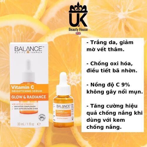 Tinh Chất mờ Thâm, Trắng Da Balance Active Formula Vitamin C Brightening Serum 30ml/60ml