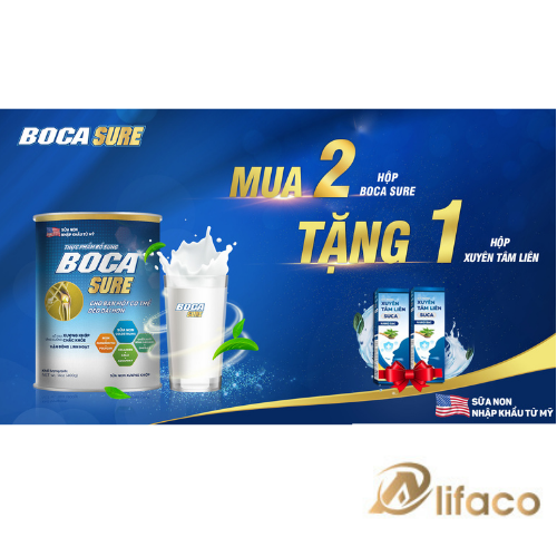 Mua 2 BOCA SURE tặng 1 xịt họng xuyên tâm liên suca ALIFACO sữa non nhập khẩu từ Mỹ