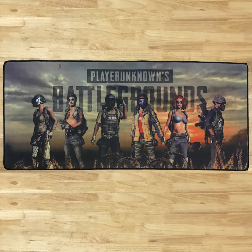 Tấm Lót Chuột PUBG Bo Viền Size Lớn 90cm x 40cm x 0,2cm Loại Tốt (Đen)