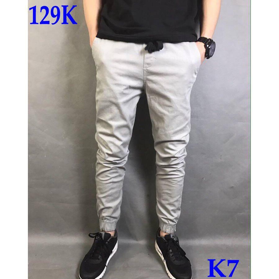 Quần Jogger kaki co giãn khóa zip không ra màu, không đổ lông