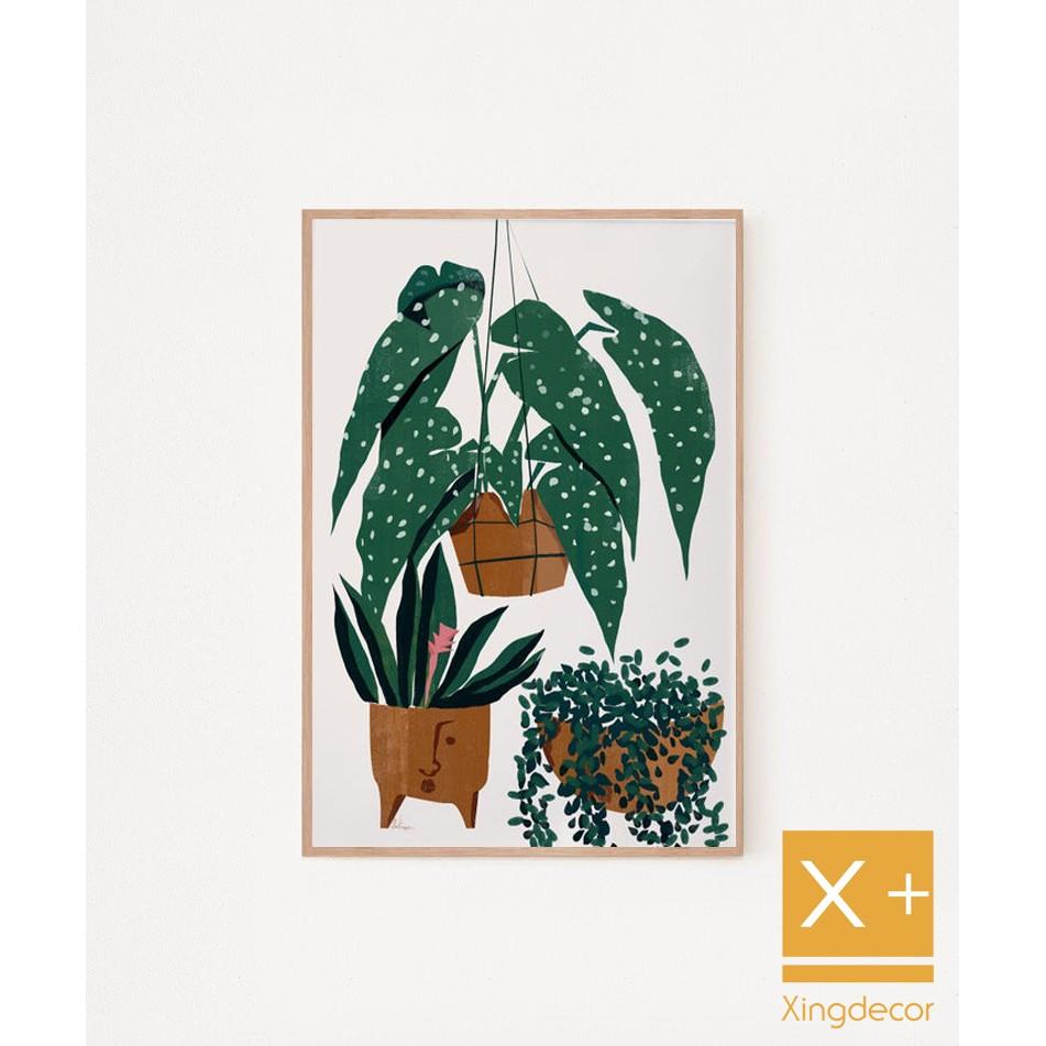 Tranh cây xanh ,tranh treo tường có đinh và móc tặng kèm.