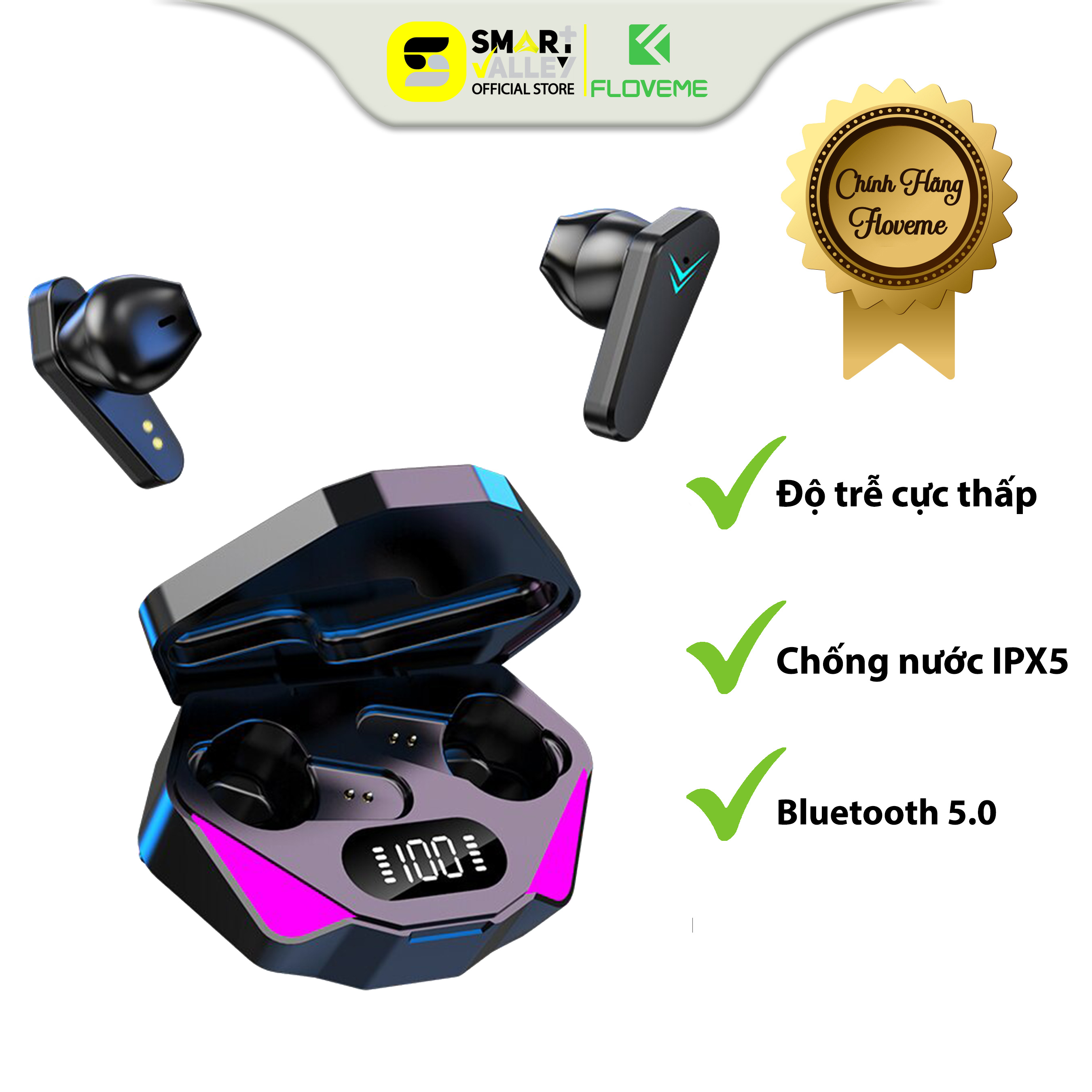 Tai nghe gaming X15 - Pin 4h - Cảm biến chạm - Tự động kết nối - Âm thanh nổi - Bluetooth 5.0 - Thiết kế thể thao - Hàng chính hãng