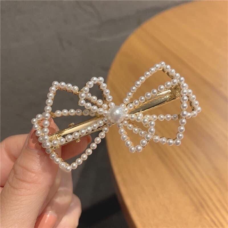 Kẹp tóc nơ đính ngọc