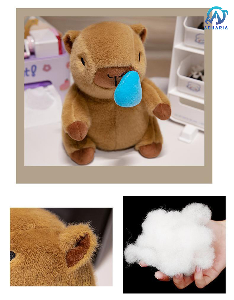 Gấu Bông Thú Nhồi Bông Capybara Mặc Áo Len Đeo Túi Có Thể Kéo Mũi Siêu Đáng Yêu 25cm (Mẫu Áo Len Ngẫu Nhiên)