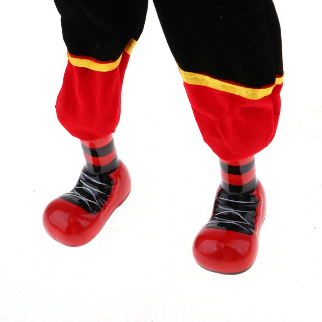 3 Set 15 inch Adorable Porcelain Hanging Foot Clown Doll Harlequin Doll Circus Props Festival Gift Home Office Ornaments
