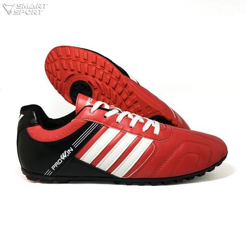 Giày bóng đá, đá bóng, giày đá banh Prowin 3 vạch mẫu mới nhất - màu đen đỏ