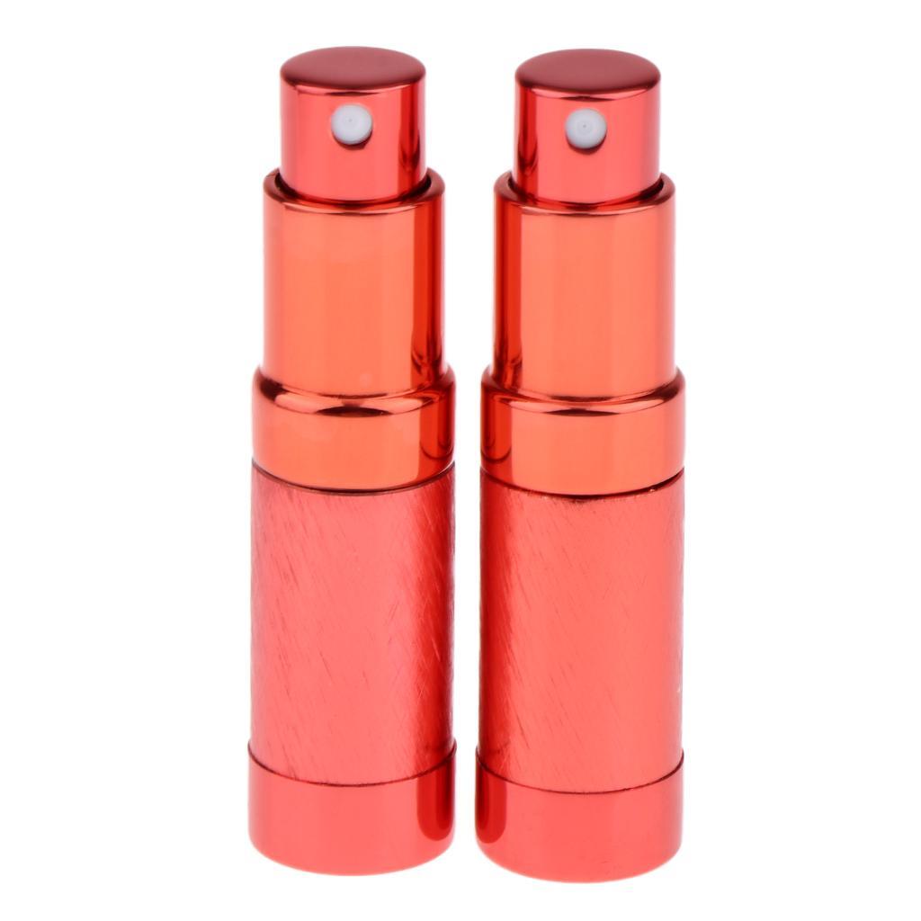 2Pcs Portable 6ml Refillable Perfume Atomizer Empty Bottle Pump Spray Red