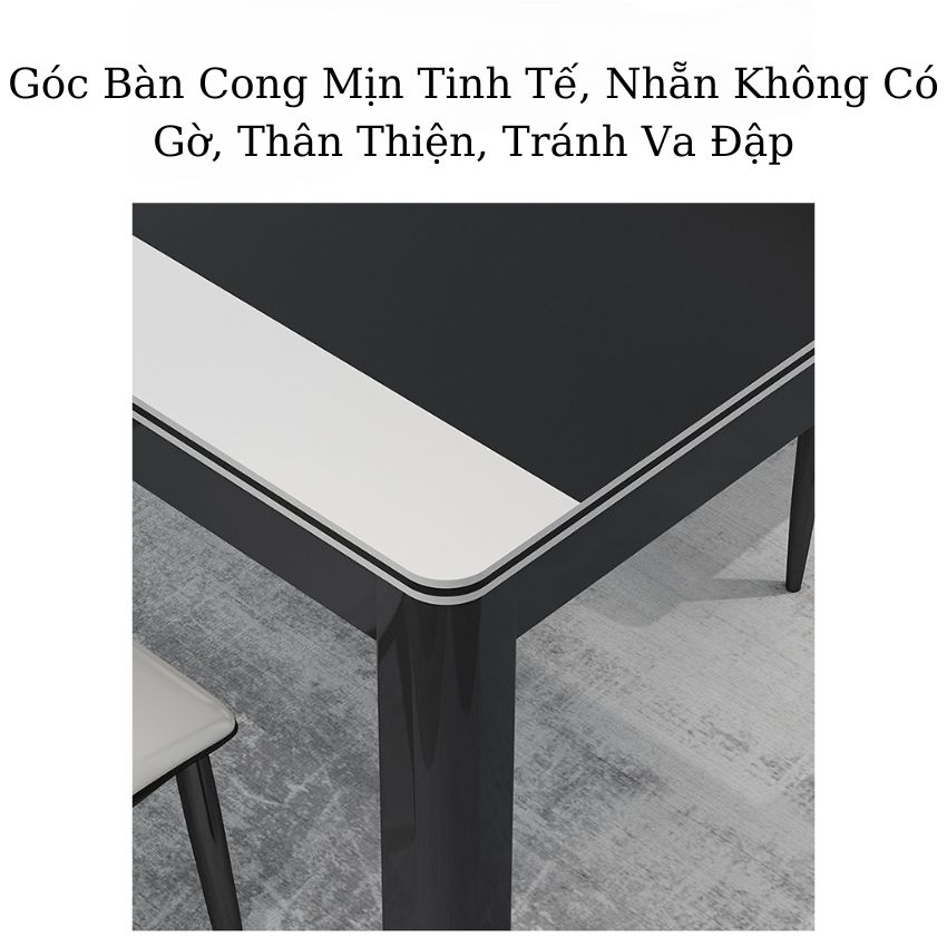 Bộ Bàn Ăn Ghế Da Cao Cấp, Mặt Kính Cường Lực, Bộ Bàn Ăn Tiết Kiệm Diện Tích