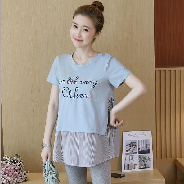 Áo bầu công sở chất cotton họa tiết thêu trước ngực đẹp trẻ trung( hàng Quảng Châu)