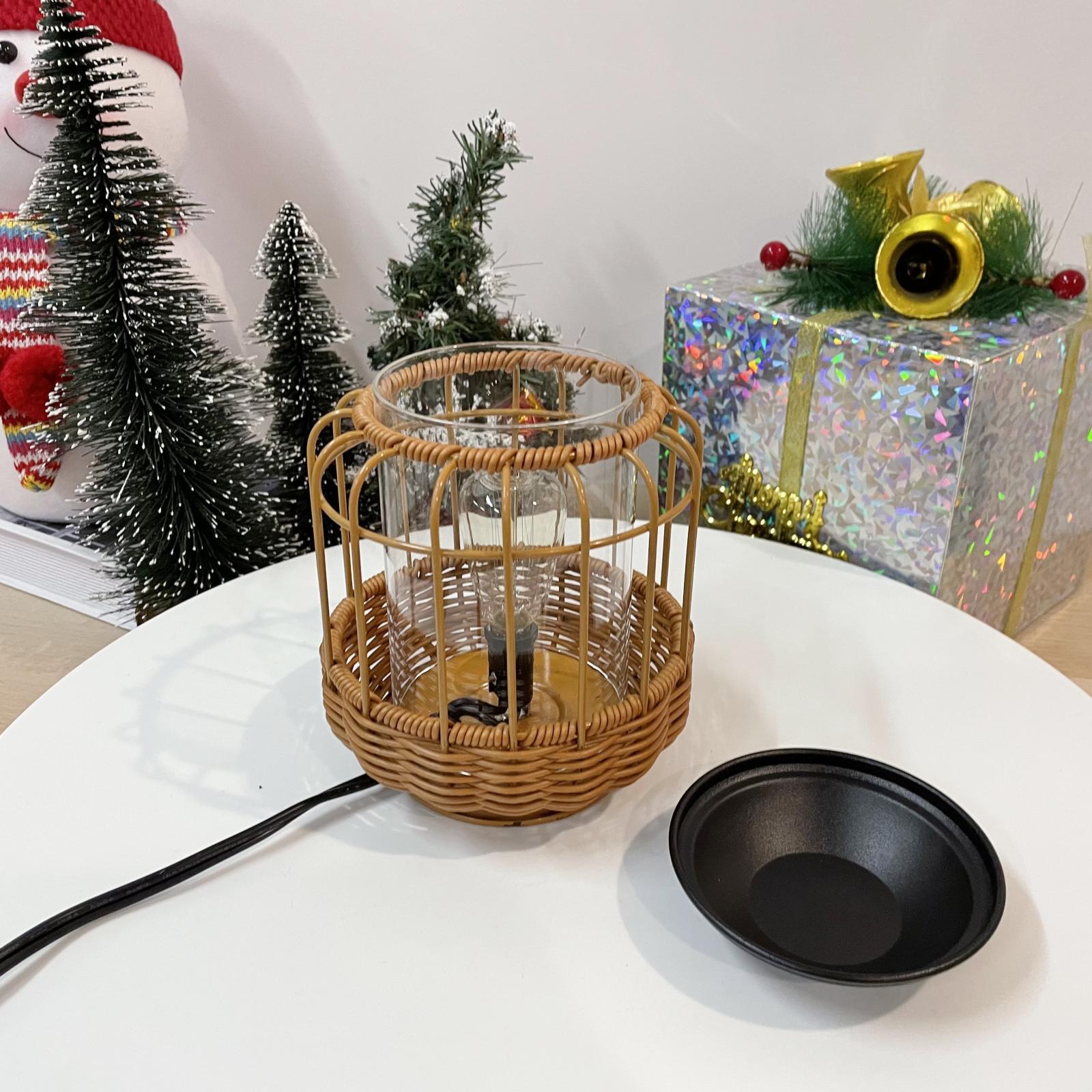 Metal Melt Warmer with Bulb Oil Burner Scented Melter Burner Night Light Melting Heater Essential Oil Warmer for Bedroom Home