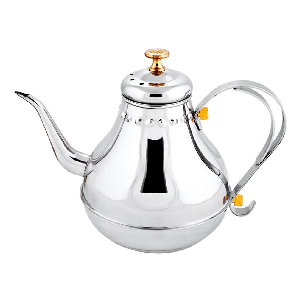 1.2L Stainless Steel Pour Over Drip Coffee Tea Pot Kettle Kitchen Restaurant