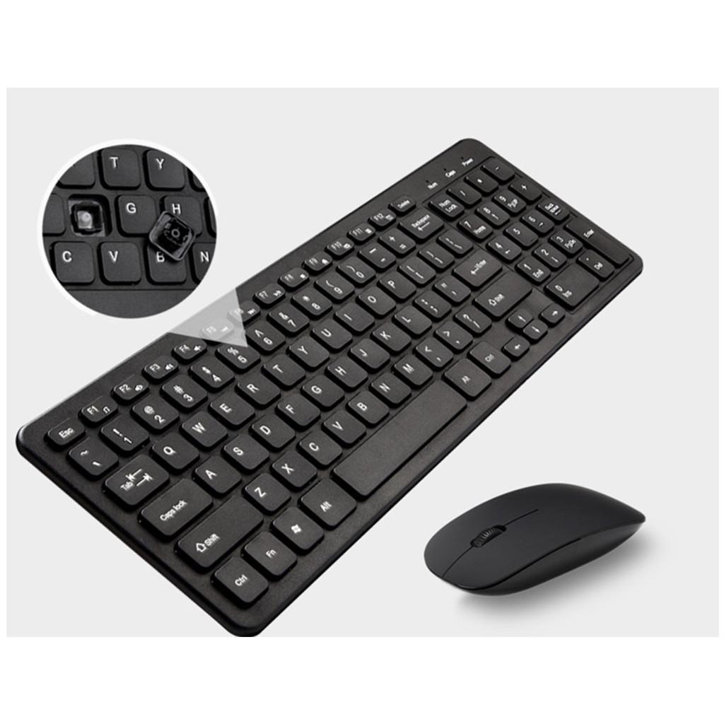 Wireless Keyboard and Mouse Set, 2.4G Slim Desktop Cordless Keyboard and Mouse Combo Whisper-quiet Keyboard Design