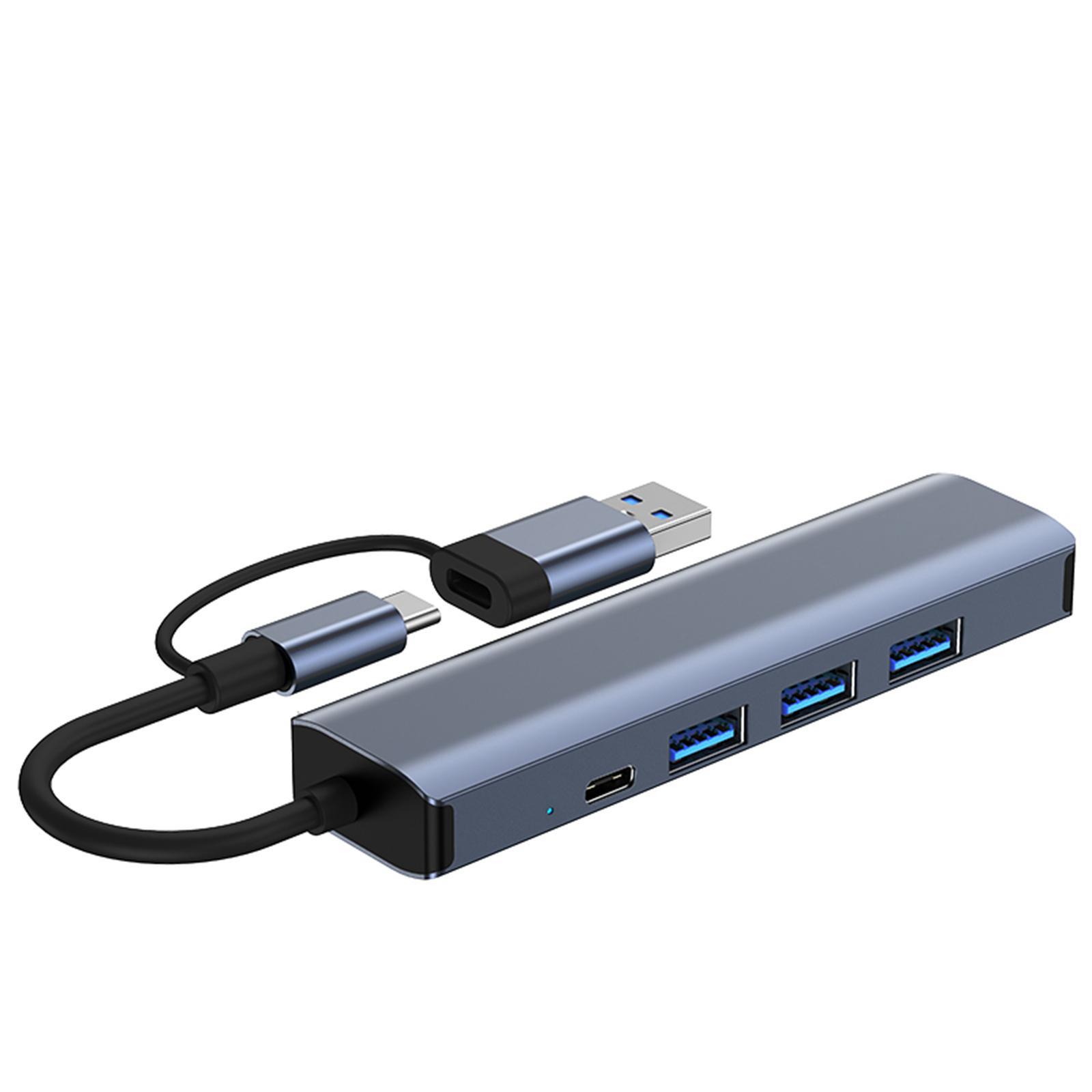 USB 3.0 Type C to Ethernet Adapter Docking Station Aluminum Alloy Professional 3 USB 3.0 Ports + USB USB Expander Hub for Desktops PC