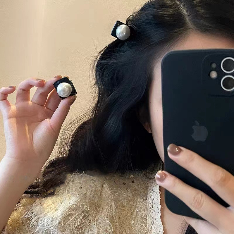 Bộ 2 chiếc kẹp cua mini đính ngọc xinh xắn, kẹp tóc càng cua mini cho nữ, phụ kiện tóc nhỏ