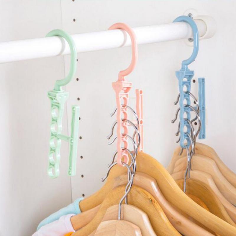 Rotating Five-hole Clothes Rack Clothes Hanger Organizer Fixed Holder Storage Racks Buckle Hanger Anti-Slip Home Closet Organize