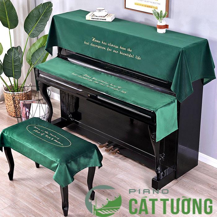 Khăn phủ đàn PIANO Cát Tường R10 vải nhung lụa cao cấp rất mềm mịn giúp bảo vệ đàn tối đa x 1 bộ gồm phủ nóc đàn và phủ ghế đàn