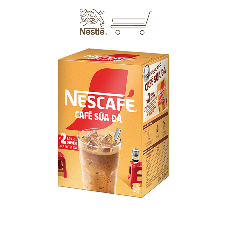 [Tặng Bình nước Inochi NESCAFÉ] Bộ 3 Cà phê sữa NESCAFÉ Cà Phê Sữa Đá (Hộp 10 gói x 24 g)