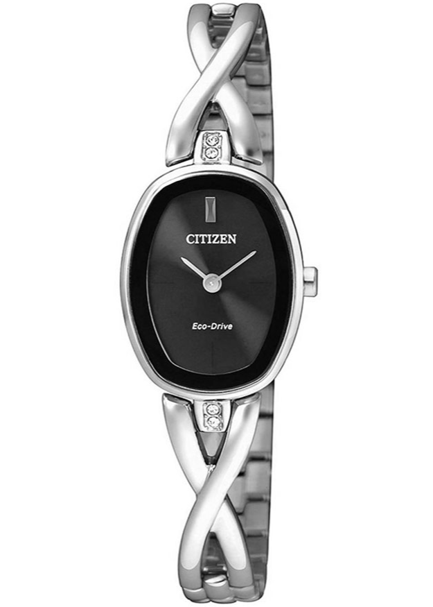 Đồng Hồ Nữ Citizen Đính Đá Swarovski Dây Thép Không Gỉ EX1410-88E - Mặt Đen