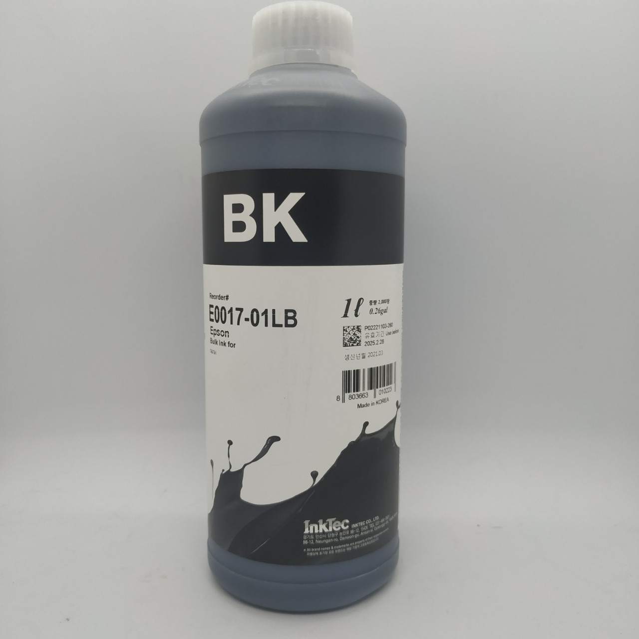 Mực Nước Inktec Dùng Cho Máy In Phun Màu Epson - Loại 1 Lít 1.000Ml - Hàng Chính Hãng - Đen