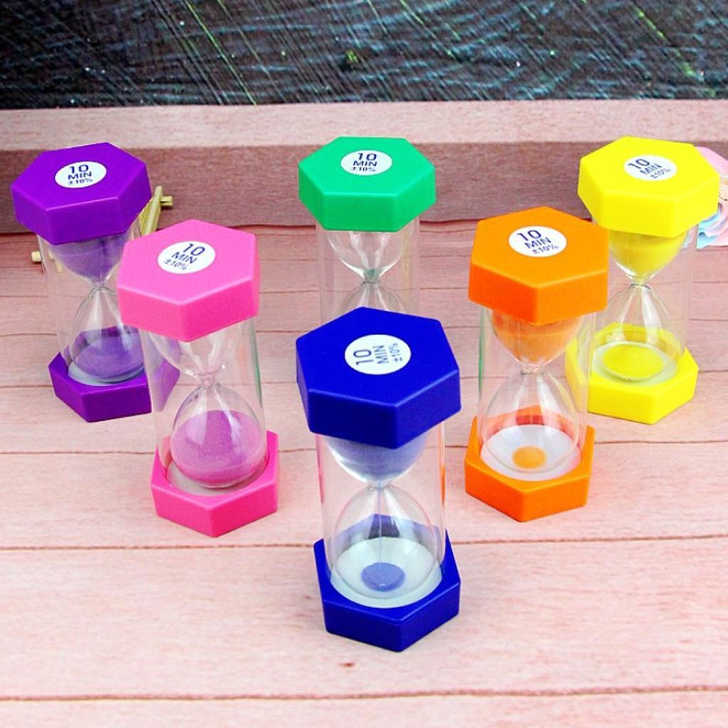 10 min Hourglass Sand Glass Timer School Classroom Office Desktop Purple